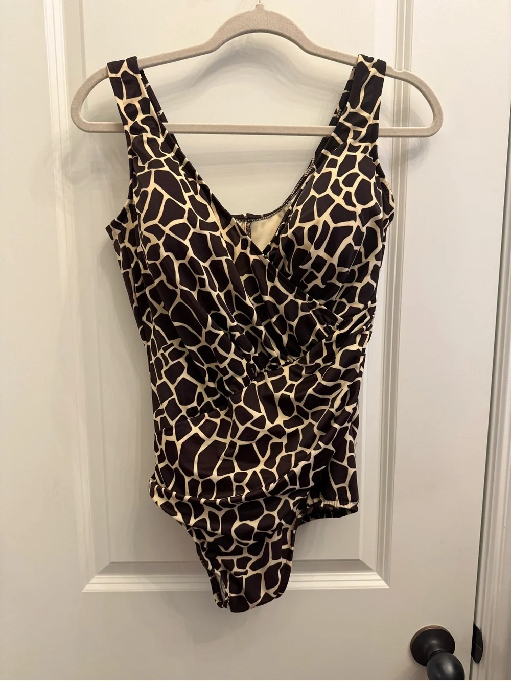 Miraclesuit Oceanus One Piece Swimsuit In Giraffe Brown 18W New